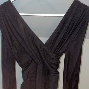 Black long sleeved body suit